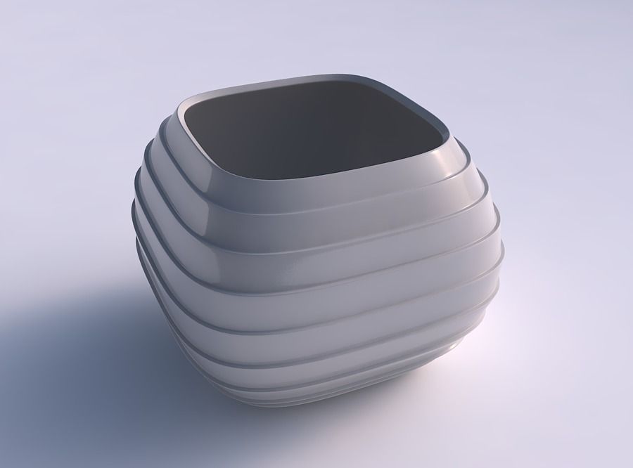 bowl semi-quadratic horizontal layers house semi quadratic decor 3D print model - Mito3D