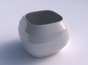 bowl semi-quadratic horizontal sections house semi quadratic dish decor architectural decoration 3d print model - Mito3D