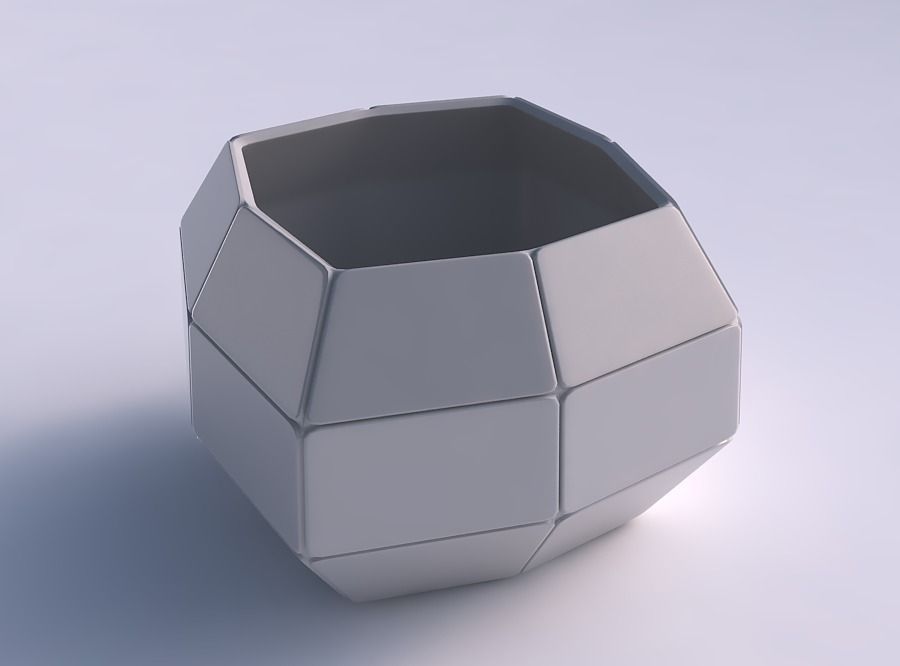 bowl semi-quadratic huge plates house semi quadratic decor 3D print model - Mito3D