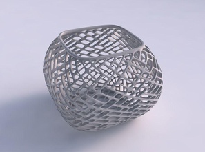 bowl semi-quadratic lattice tiles house semi quadratic dish decor architectural decoration 3d print model - Mito3D