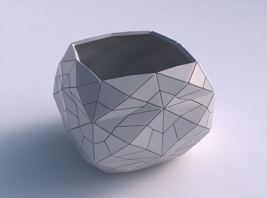 bowl semi-quadratic mosaic plates house semi quadratic decor 3D print model - Mito3D