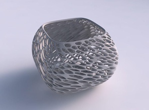 bowl semi-quadratic organic lattice twisted thickness 2 house semi quadratic decor 3d print model - Mito3D