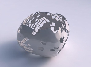bowl semi-quadratic organic skin holes house semi quadratic decor 3d print model - Mito3D