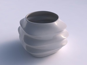 bowl semi-quadratic pronounced horizontal sections house semi quadratic dish decor architectural decoration 3d print model - Mito3D