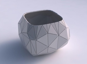 bowl semi-quadratic random triangle plates 2 house semi quadratic decor 3d print model - Mito3D