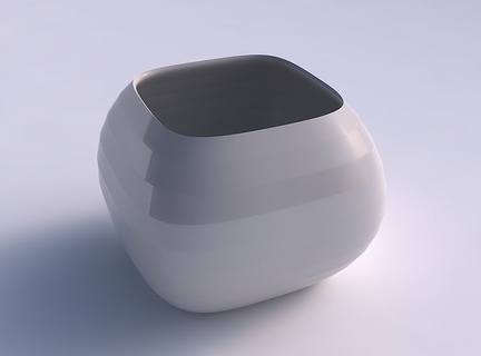 bowl semi-quadratic small horizontal sections semi quadratic dish decor architectural decoration house 3d print model - Mito3D