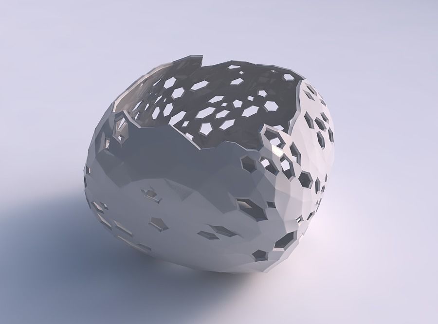 ciotola di semi-quadratica intrecciati pelle cristallo fori casa semi secondo grado twisted i arredamento 3D print model - Mito3D