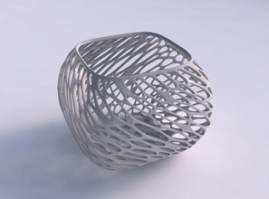 bowl semi-quadratic twisted diagonal organic lattice house semi quadratic decor 3d print model - Mito3D