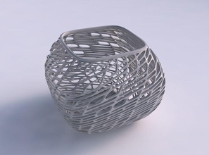 ciotola di semi-quadratica twisted reticolo piastrelle casa semi secondo grado le piatto arredamento architettonici la decorazione 3d print model - Mito3D