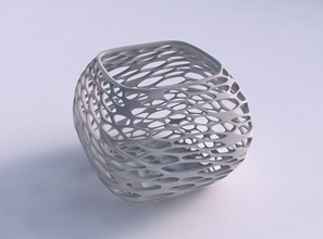 bowl semi-quadratic twisted organic lattice 2 house semi quadratic decor 3d print model - Mito3D