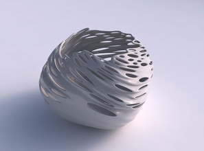 bowl semi-quadratic twisted smooth bubble holes house semi quadratic decor 3d print model - Mito3D