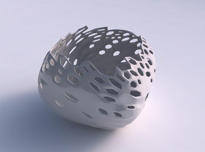 bowl semi-quadratic twisted smooth crystal skin holes house semi quadratic decor 3d print model - Mito3D