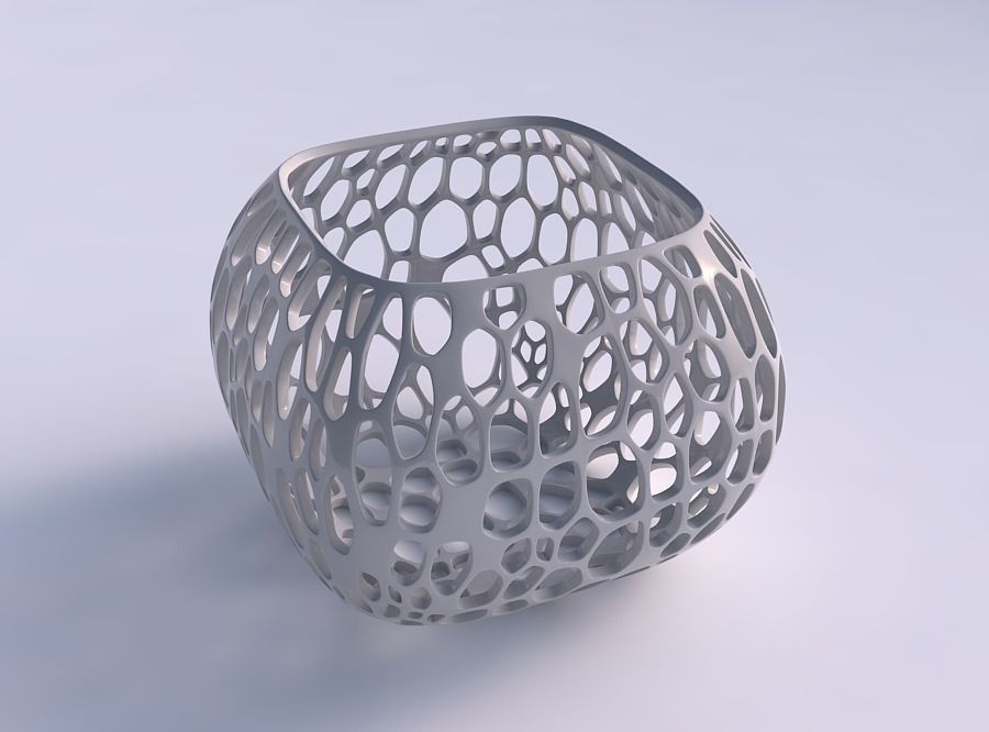 ciotola di semi-quadratica verticale biologica del reticolo casa semi secondo grado organico arredamento 3D print model - Mito3D