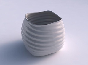 bowl semi-quadraticwith relaxed large twists house semi quadraticwith decor 3d print model - Mito3D