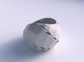 bowl skewed checker grid lattice 3 house decor 3d print model - Mito3D