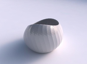 bowl skewed diagonal grid pattern house decor 3d print model - Mito3D
