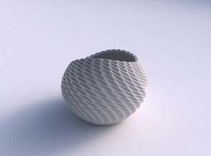 bowl skewed twisted bent extruded pattern house decor 3d print model - Mito3D