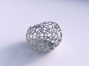 bowl skewed twisted cracked organic lattice 2 house decor 3d print model - Mito3D