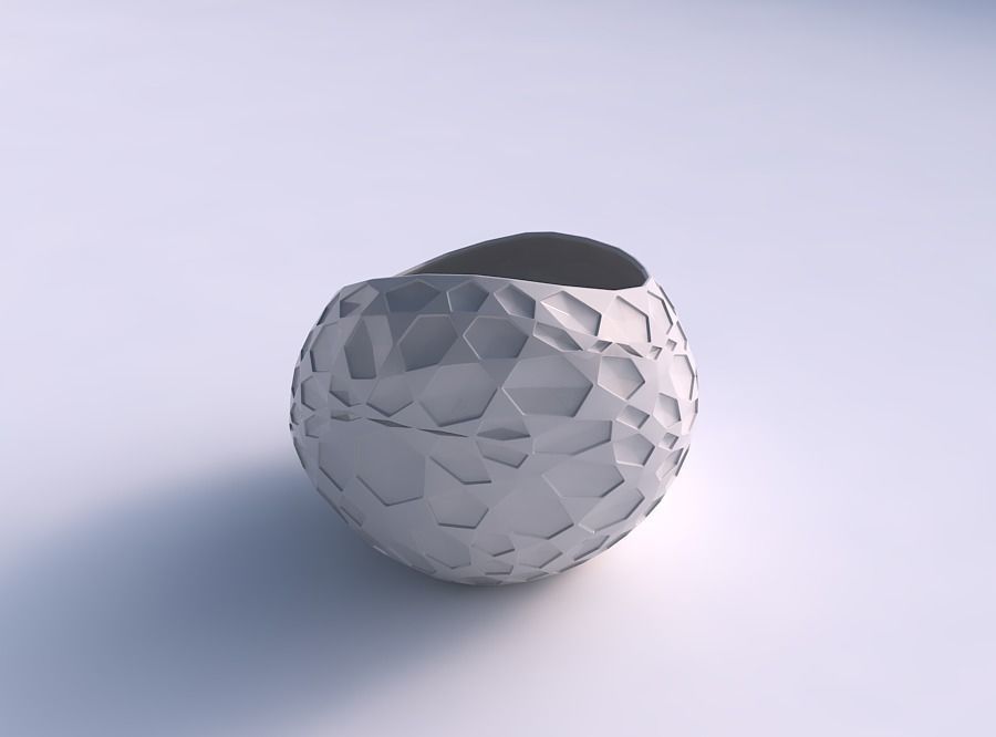 ciotola inclinata twisted cristallo ammaccature casa di arredamento 3D print model - Mito3D