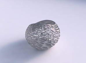 bowl skewed twisted dense organic lattice house decor 3d print model - Mito3D