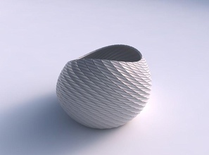 bowl skewed twisted diagonal grid plates house decor 3d print model - Mito3D