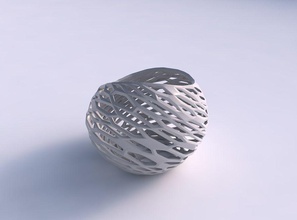 ciotola inclinata twisted sfaccettato biologica del reticolo 2 casa organico arredamento 3d print model - Mito3D