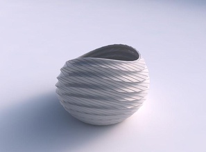 ciotola inclinata twisted piastre a griglia casa arredamento 3d print model - Mito3D