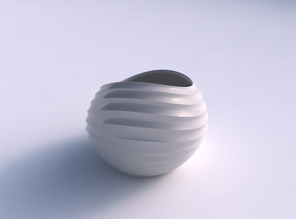 bowl skewed twisted small horizontal sections house decor 3d print model - Mito3D
