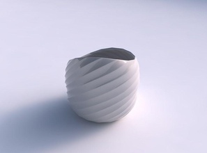 ciotola inclinata twisted bande casa arredamento 3d print model - Mito3D