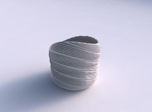 bowl skewed twisted extruded lines house decor 3d print model - Mito3D