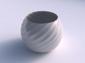 bowl spheric bands house dish decor architectural decoration 3d print model - Mito3D