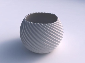 bowl spheric bent extruded lines 3 house dish decor architectural decoration 3d print model - Mito3D