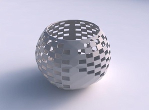 bowl spheric checker grid lattice 2 house decor 3d print model - Mito3D