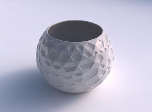 scodella sferica di cristallo ammaccature casa ciotola piatto arredamento architettonici la decorazione 3d print model - Mito3D