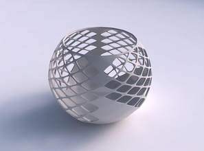 cuenco esférico diagonal cuadrícula enrejado 3 casa decoración 3d print model - Mito3D