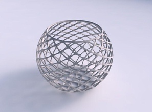 bowl spheric diagonal grid lattice house decor 3d print model - Mito3D