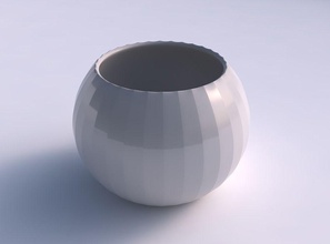bowl spheric fine bands uniform vertical house decor 3d print model - Mito3D