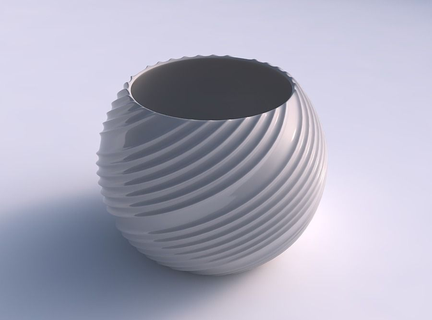 bowl spheric flowing extruded lines house decor 3d print model - Mito3D