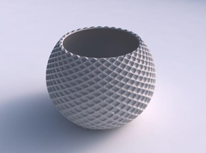 bowl spheric grid piramides 2 house decor 3d print model - Mito3D
