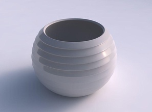 bowl spheric horizontal inverted layers house decor 3d print model - Mito3D
