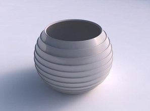 bowl spheric horizontal layers house dish decor architectural decoration 3d print model - Mito3D