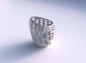 bowl spheric lattice checker grid 2 house decor 3d print model - Mito3D