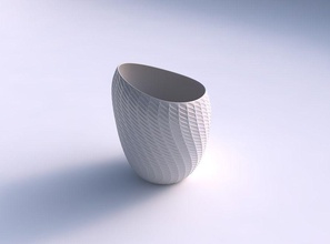 bowl spheric lattice diagonal grid dents house decor 3d print model - Mito3D