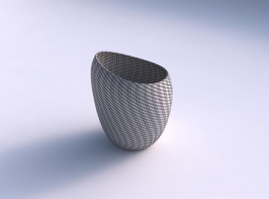 bowl spheric lattice diagonal grid plates house decor 3D print model - Mito3D