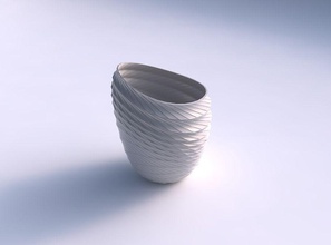 bowl spheric lattice distorted twisted grid plates house decor 3d print model - Mito3D