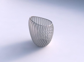 bowl spheric lattice fine diagonal grid house decor 3d print model - Mito3D