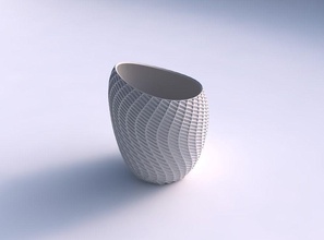 scodella sferica reticolo griglia piramides 2 casa ciotola arredamento 3d print model - Mito3D