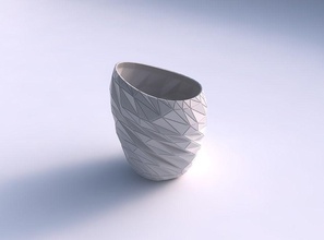 bowl spheric lattice random triangle plates house decor 3d print model - Mito3D