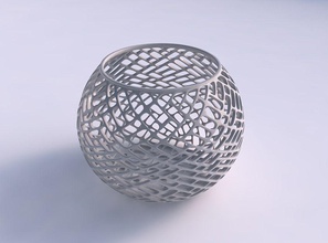 scodella sferica reticolo di piastrelle casa ciotola le piatto arredamento architettonici la decorazione 3d print model - Mito3D