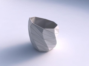 bowl spheric lattice triangle plates house decor 3d print model - Mito3D